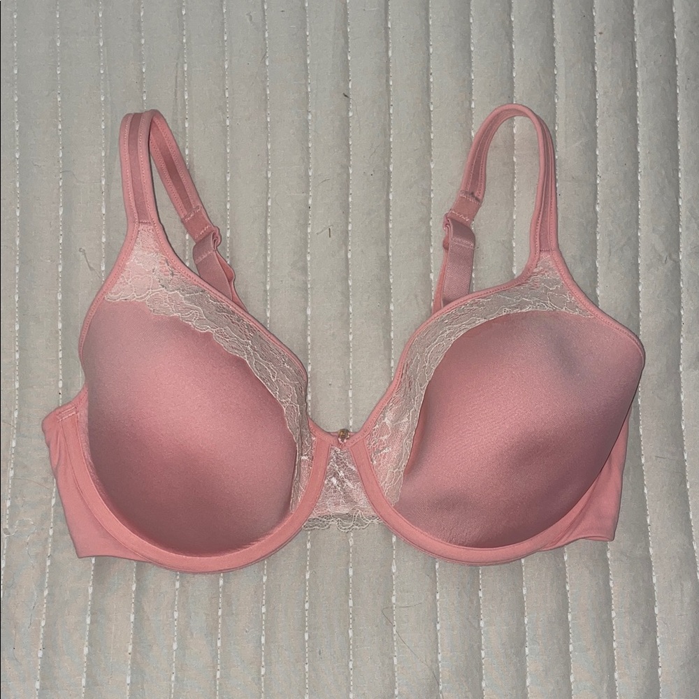 BALI Pink Lace Trim Bra